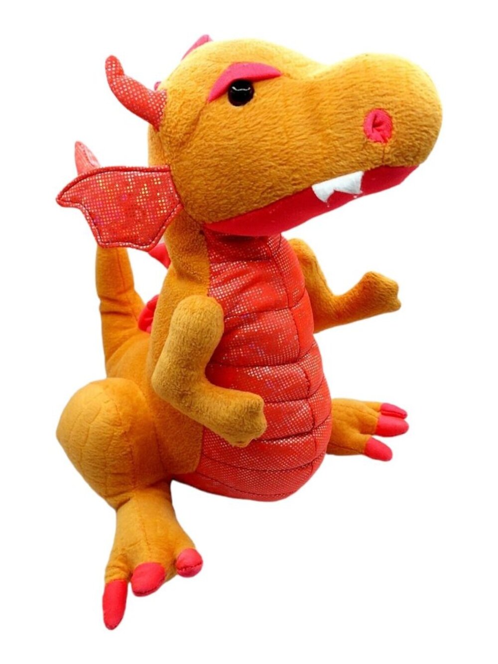 Animal Adventure Dragon Ribbed Belly Red & Orange 12"